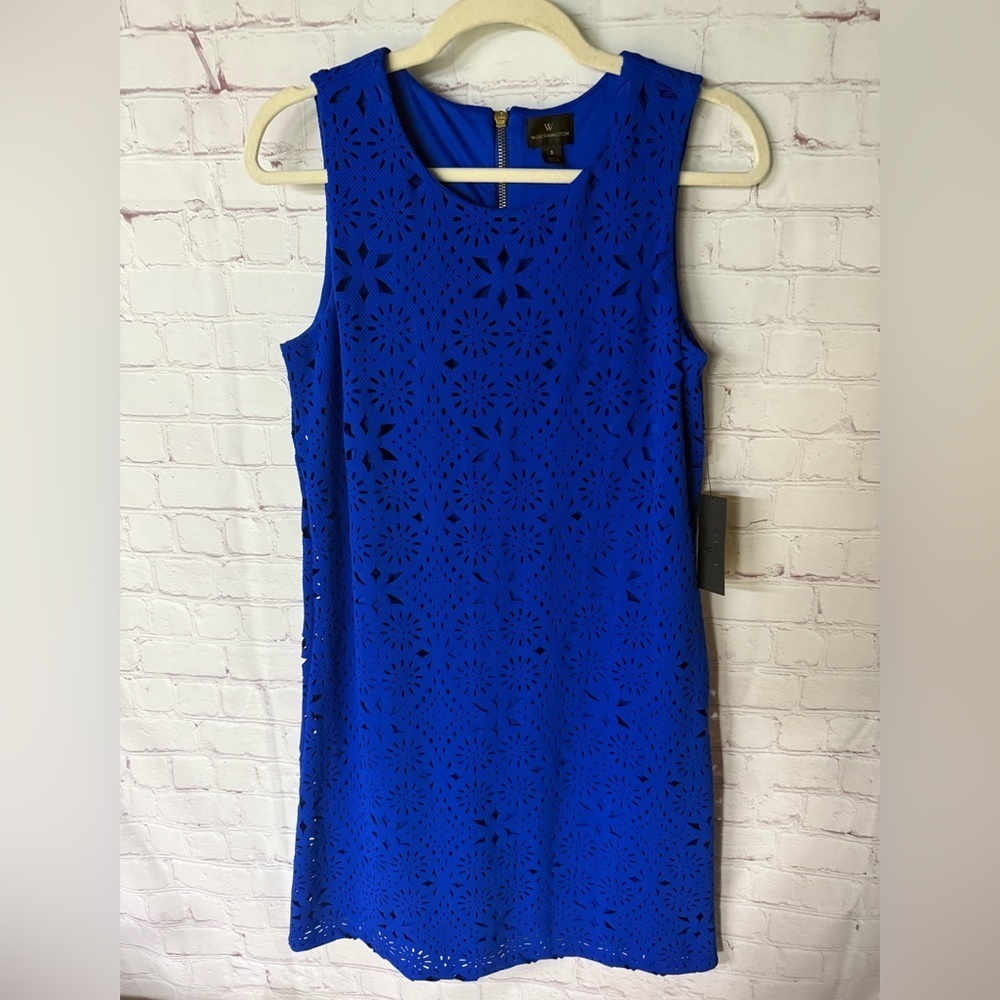 Worthington Women's Blue Mini Dress - Picture 2 of 5